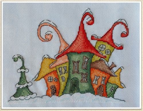 Winter Town cross stitch chart by Artmishka Cross Stitch